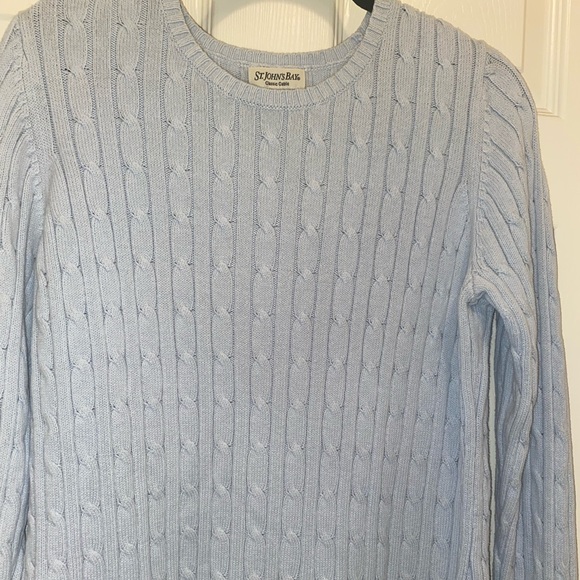 Light Blue St. John’s Bay Classic Cable Knit Sweater - Picture 2 of 8